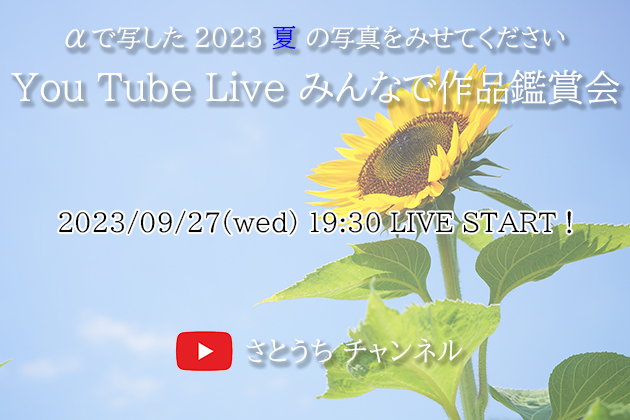 本日配信! αで写した 2023夏 の写真を見せてください みんなで作品鑑賞会