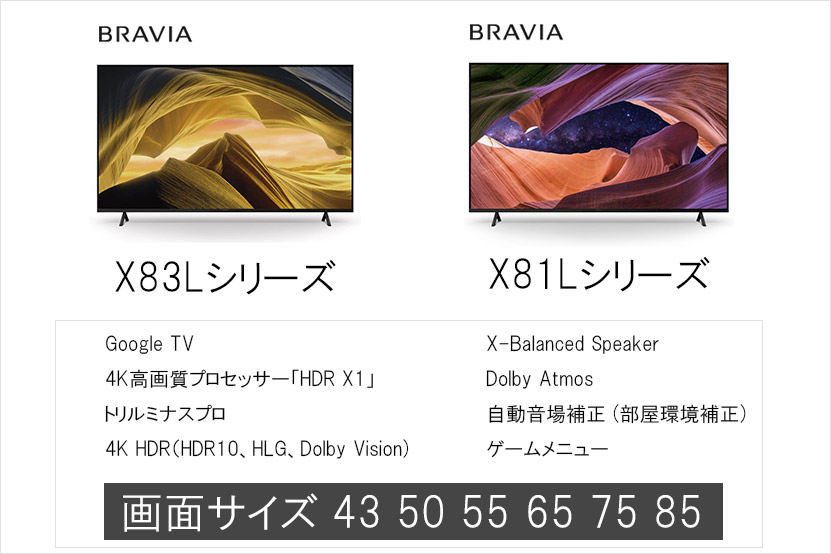 BRAVIA 2026年モデル X83L X81L シリーズ