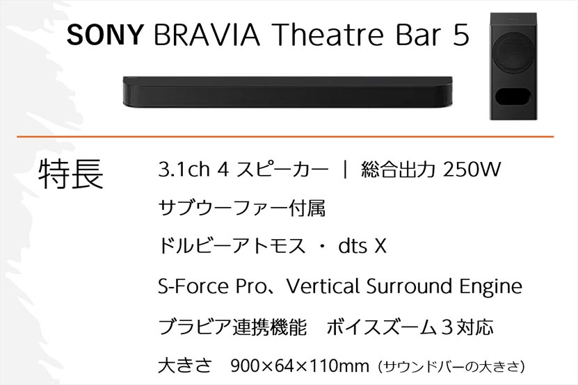 BRAVIA Theatre Bar 5 特長