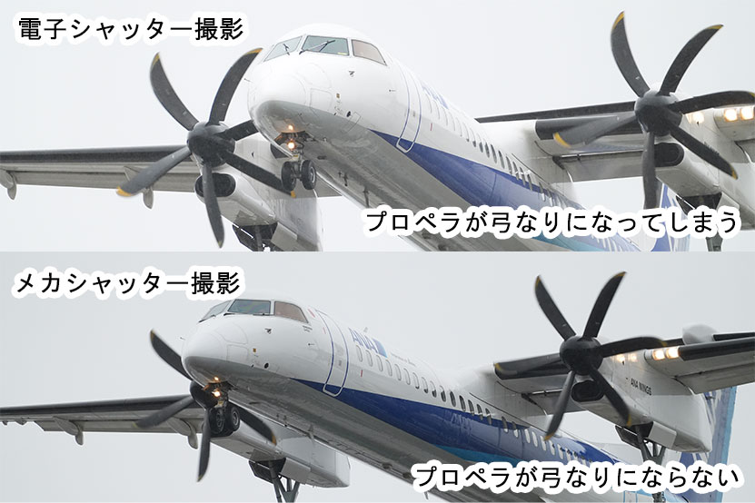 電子シャッターとメカシャッターの比較