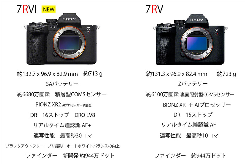 α7R VIとα7R V 比較