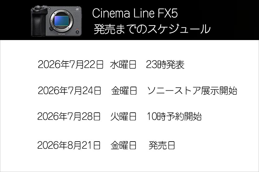 FX5 発売までのスケジュール