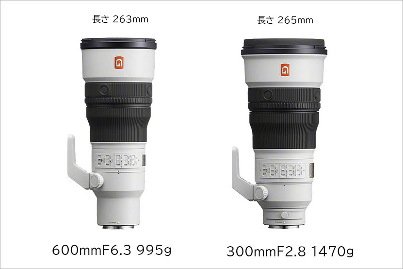FE 600mm F6.3 GM OSS大きさ比較