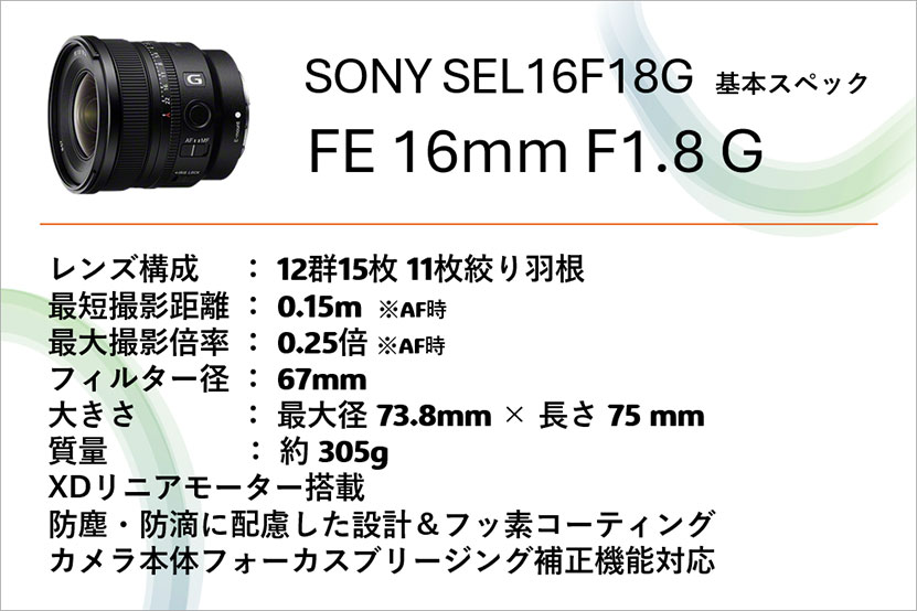 FE 16mm F1.8 G (SEL16F18G) のまとめ