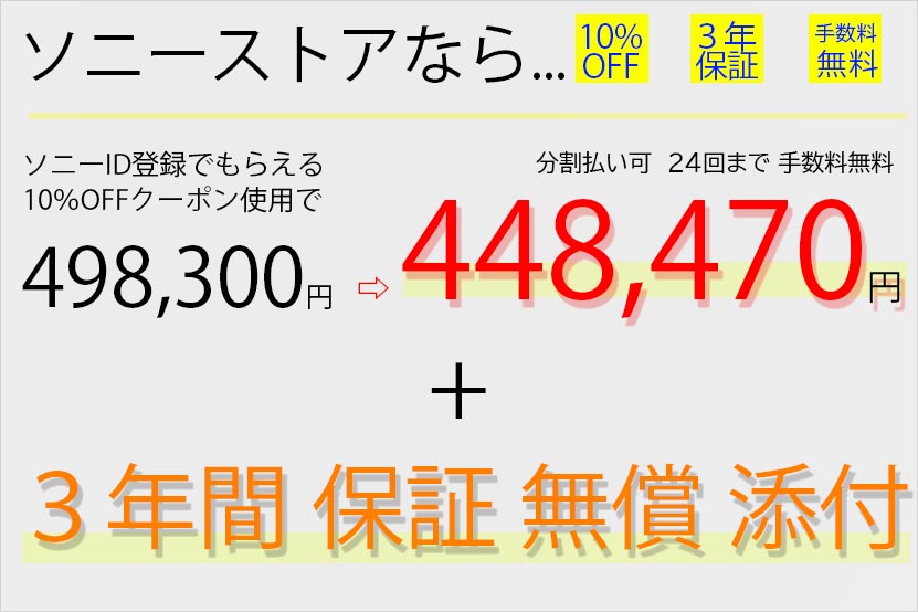 レンズの購入はクーポンGETによる値引きと保証内容でソニーの直販サイトもおすすめです。