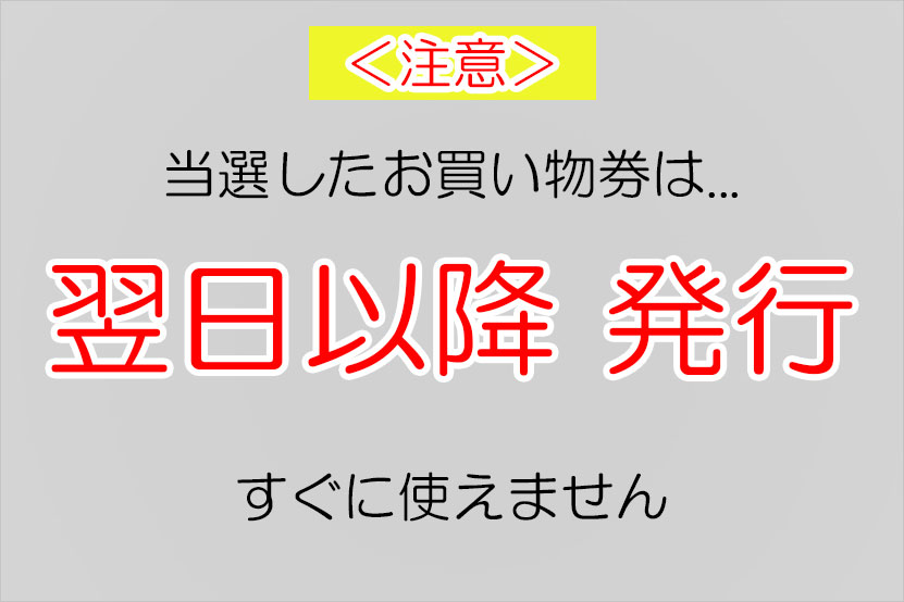 お買い物券は「翌日以降」に発行されます