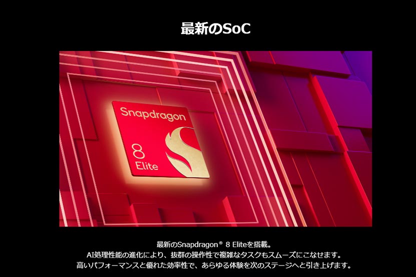 Snapdragon 8 Elite 搭載