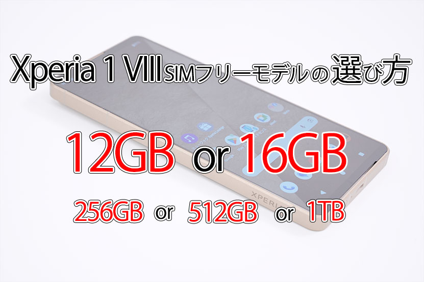 12GB or 16GB 1TB? Xperia 1 VIII SIMフリーモデル の選び方 ブログトップ画像