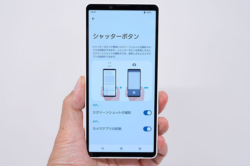 即撮りボタンの設定画面
