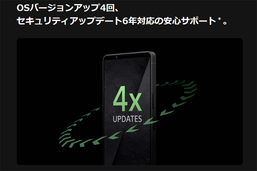 OSアップデート４回 長く使える安心設計